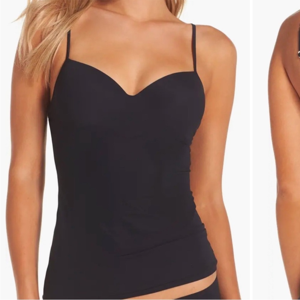 Hanro allure cami bra tank top black 38A